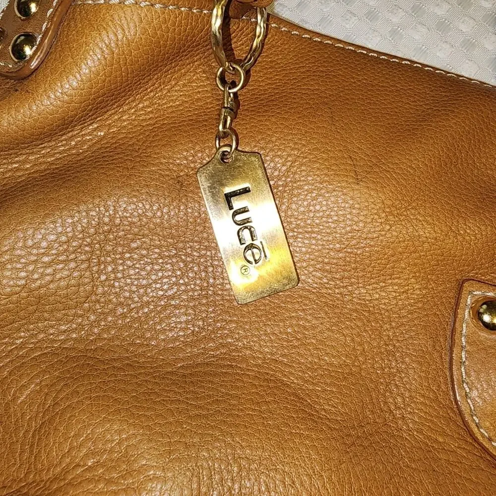 LUCE EUC COGNAC LEATHER SLOUCHY HOBO BAG